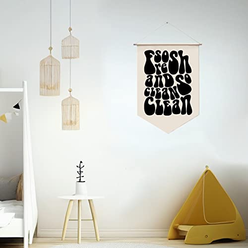 WCDHOR Wall Banner Decor - 70s Style Laundry Room Art