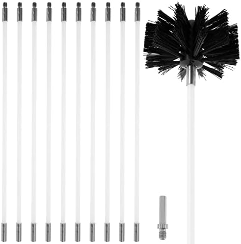 Abizarch 15FT Chimney Cleaning Brush Set 11pcs Duct Vent Kit