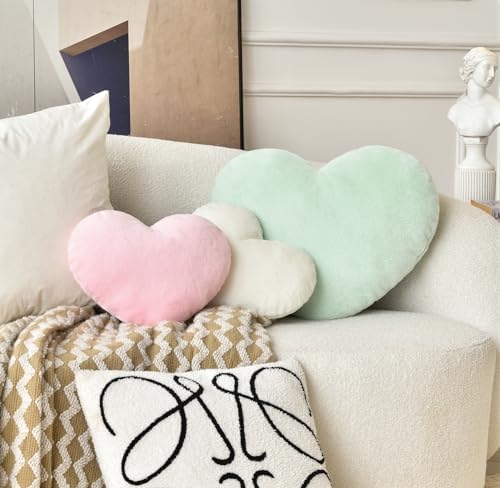 Petrella Heart Throw Pillow Fuzzy Cozy Decorative Pillow
