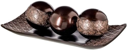 Creative Scents Dublin Brown Decor Tray and Orb Set