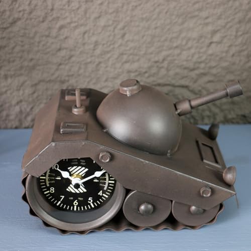 AOROTOE Army Tank Desk Clock for Men Military Decor