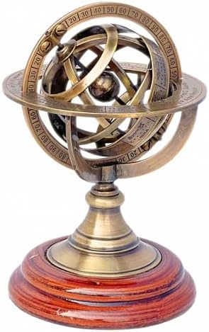 Handmade Brass Armillary Sphere Globe Clock for Home and Office