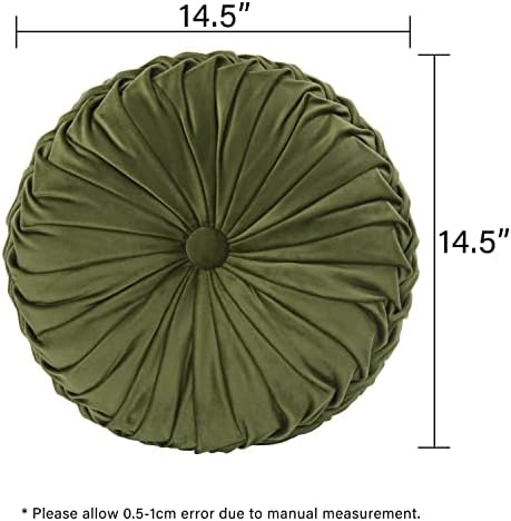HIG Set of 2 Round Pleated Pumpkin Throw Pillows