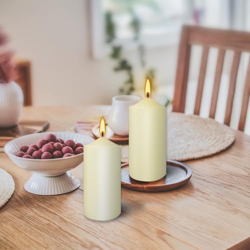 Set of 20 Ivory Pillar Candles 2x4 Inch