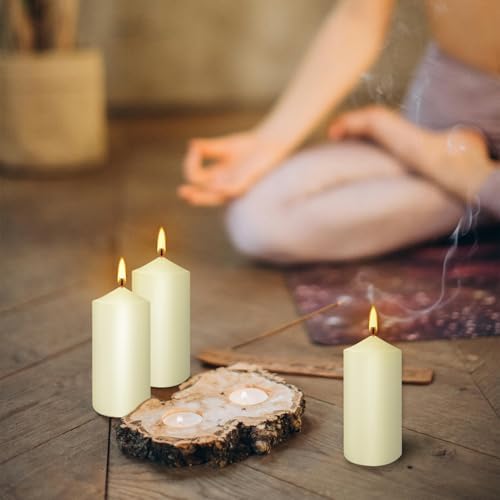 Set of 20 Ivory Pillar Candles 2x4 Inch