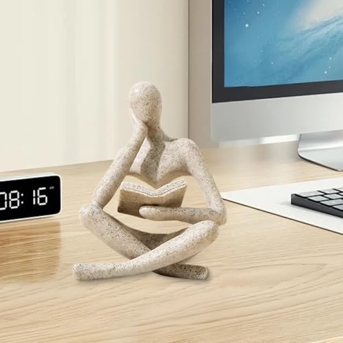 Bookshelf Decor Thinker Statue - Modern Aesthetic Art Sculpture