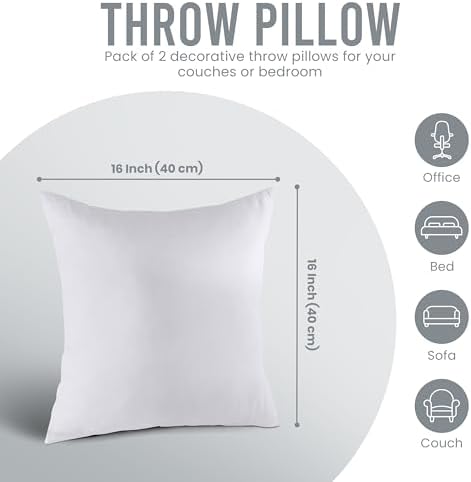 Utopia Bedding Throw Pillow Insert Pack of 2 1