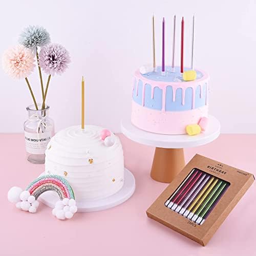 PHD CAKE Gold Long Thin Metallic Birthday Candles 1