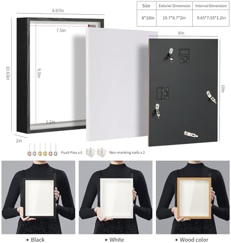 MUXIUNT 8x10 Shadow Box Frame with Linen Foam Backing