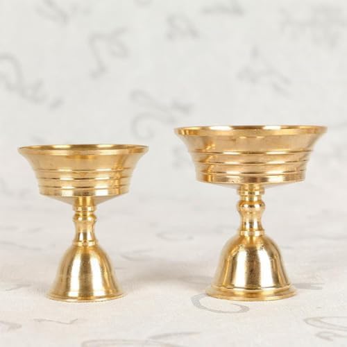 HOLIDYOYO Copper Candle Holder Ghee Lamp Stand