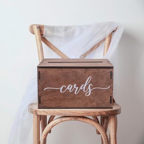 Wooden Wedding Card Box with Slot Lid 1