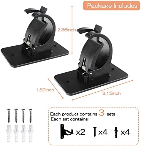 CIEMGNZOC 6 PCS Universal Curtain Rod Bracket Holder - Black