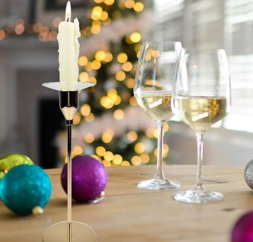 12 Pack Clear Bent Glass Candle Bobeches for Candlestick Holders