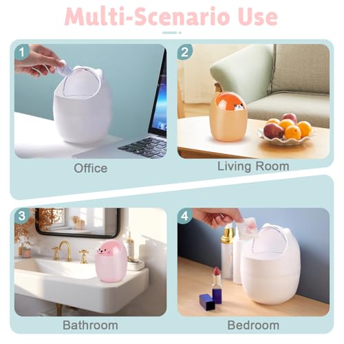 MOAMUN 3PCS Mini Trash Can with Lid Set