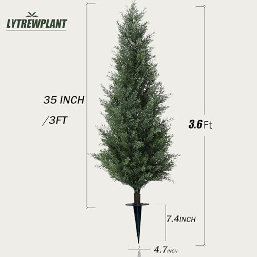 LYTREWPLANT 42 Artificial Cypress Topiary Set of 2 1
