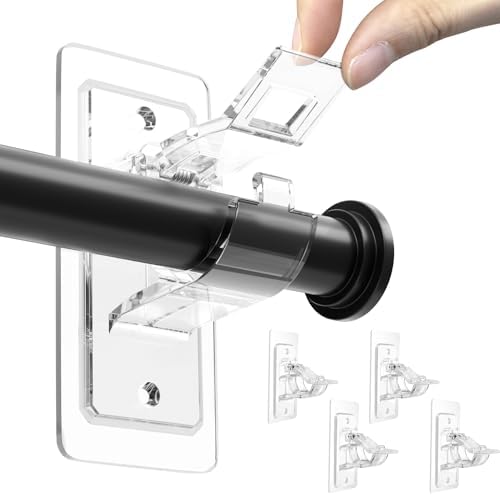 ANDGOO 4 Pack No Drill Curtain Rod Brackets