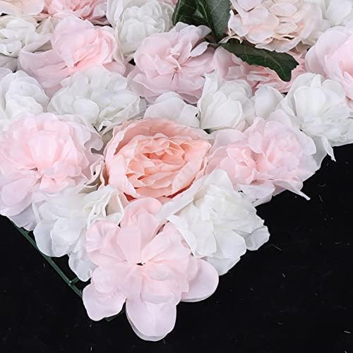 Wedding Party Flower Wall Panel 6 Pcs Light Pink Artificial Floral Backdrop