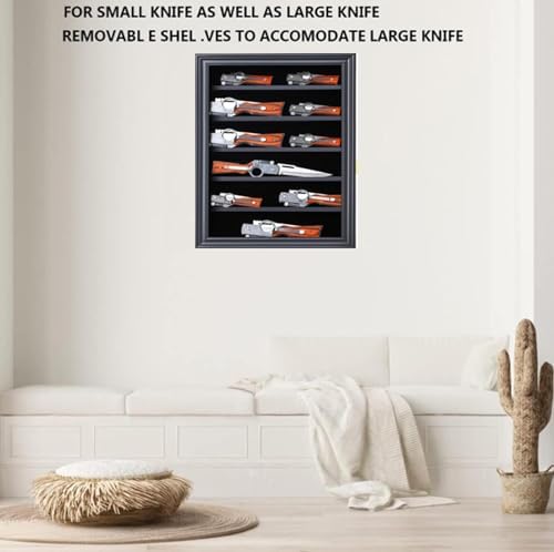 JIANGPAI Military Knife Shadow Box with Acrylic Lockable Display Case