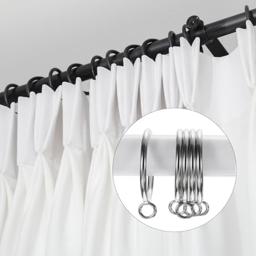 Uxcell 14 PCS Curtain Rod Rings with Eyelets - 22 Inch Inner Diameter Silver