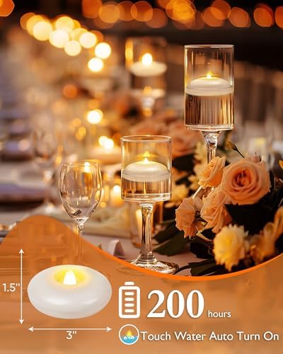 Homemory 24-Pack 3 Flameless LED Floating Candles