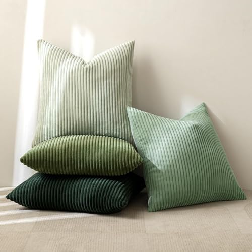 MIULEE Boho Farmhouse Throw Pillow Covers Set of 4 18x18 Inch