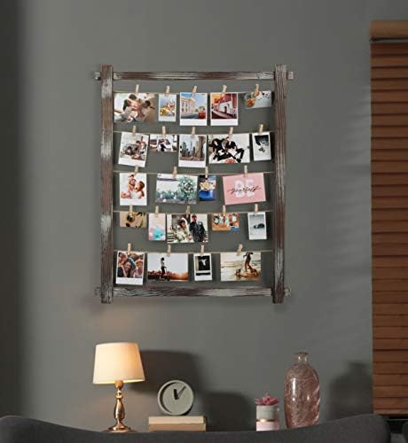Stylish Photo Display Wall Frame with 35 Clips