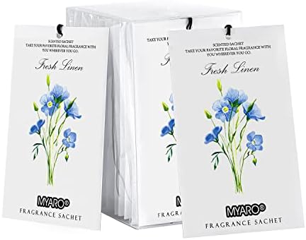 MYARO 12 Pack Linen Scented Sachets for Closets