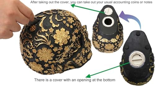 CUZOKOLA Gold Skull Decor - Resin Halloween Head Sculpture