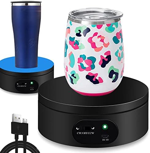 YVV 360 Rotating Display Stand for Epoxy Tumbler Black 472in