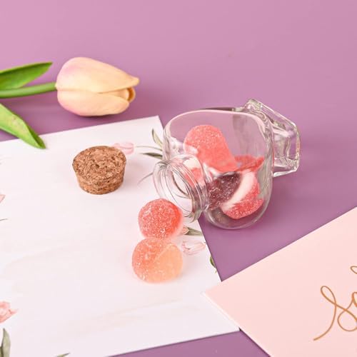Zoeytak 1PCS Mini Glass Heart Bottle with Cork Stopper