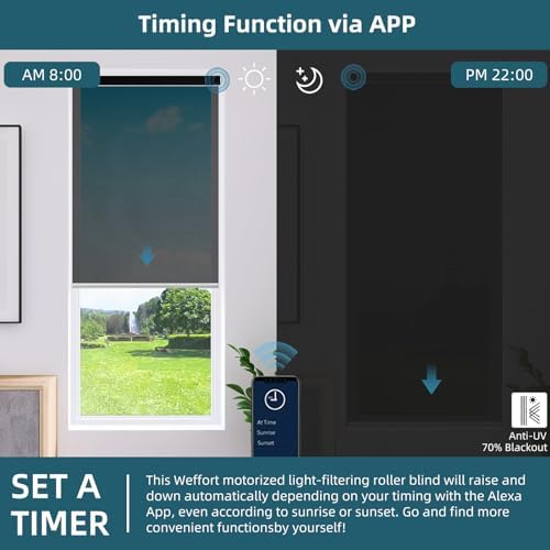 WEFFORT 5 Openness Smart Blinds with Alexa Google Assistant Compatibility