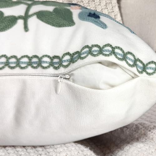 Alysheer Floral Embroidered Throw Pillow Covers Set of 2