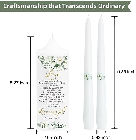 Extrogif Unity Wedding Candles Set with Holder