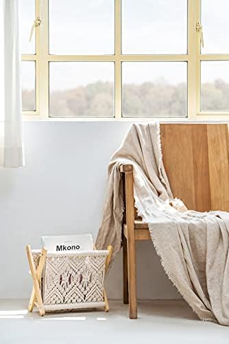 Mkono Macrame Magazine Rack Boho Storage Holder