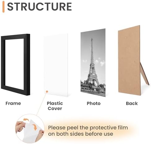 upsimples 10 Pack Picture Frames Collage Set - Black