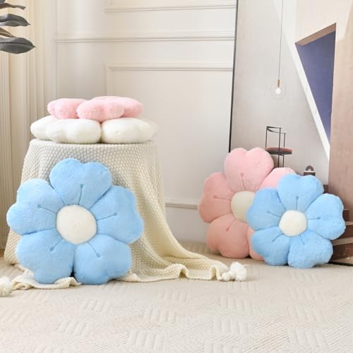 Cute Daisy Flower Pillow Decorative Throw 15 Inches