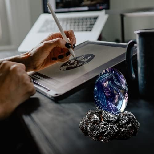 ACOCOFE Lava Dragon Egg Resin Sculpture with Luminous Base
