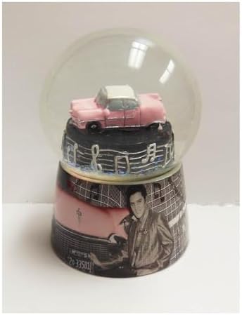 Elvis Presley Snowglobe with Pink Caddy