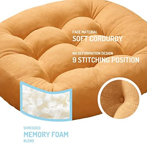 Degrees of Comfort Floor Cushion Pillow Set of 2 Orange Yellow