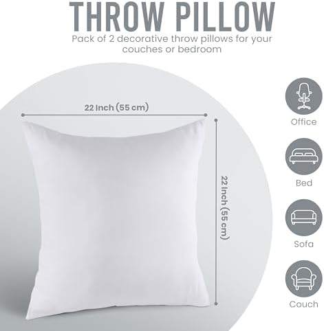 Utopia Bedding Throw Pillow Insert - Pack of 2
