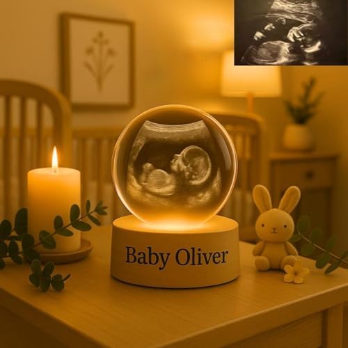 Customized 3D Ultrasound Crystal Ball with LED Light Base