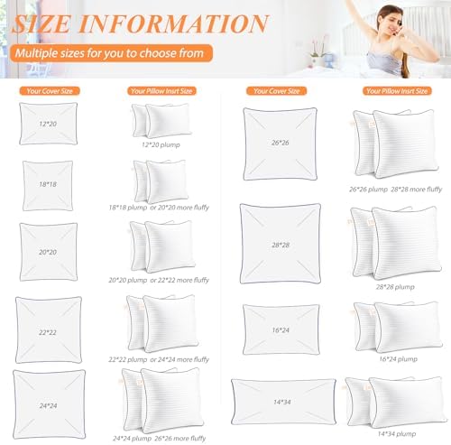 Yettbea Throw Pillow Insert Set of 2 18 x 18 White 1