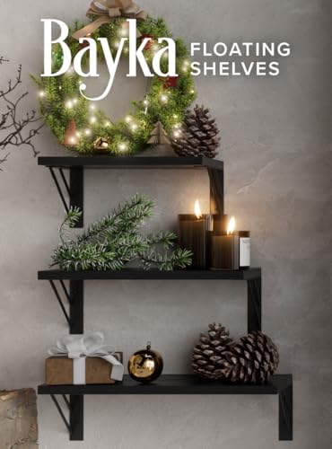 BAYKA Rustic Floating Wall Shelves for Bedroom and Living Room Storage