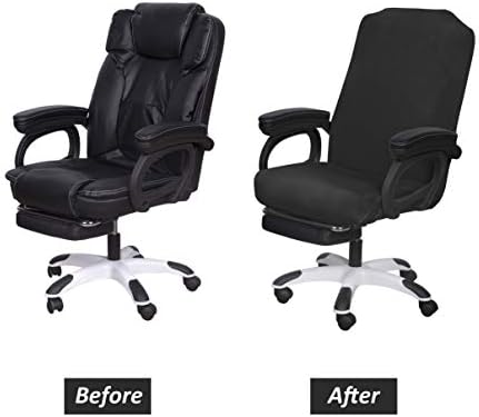 SARAFLORA Universal Office Chair Cover - Large Black Zipper Removable Washable