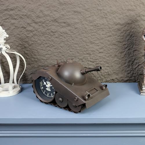 AOROTOE Army Tank Desk Clock for Men Military Decor