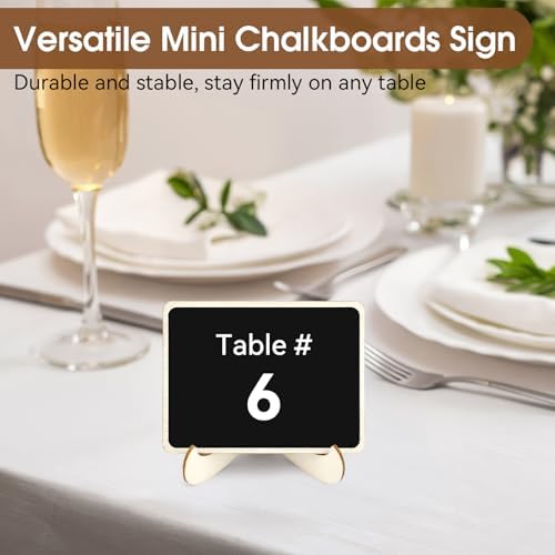 30 Pack Mini Wooden Chalkboard Signs with Easel Stand