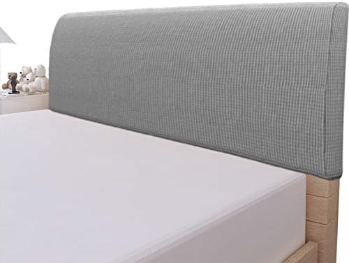 Easy-Going Stretch Bed Headboard Cover Light Gray 1