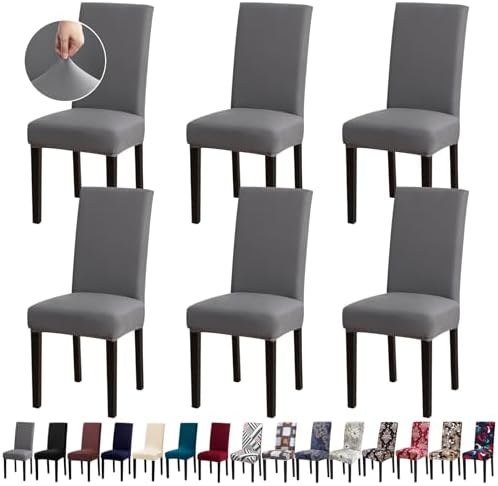 Fafua Chair Covers Set of 6 Stretch Washable for Dining Room