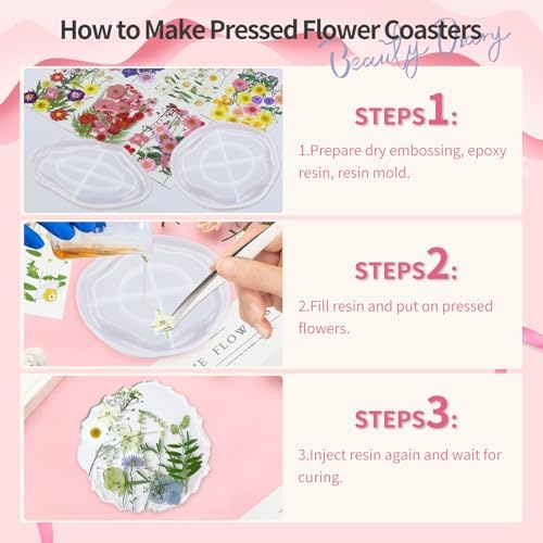190 Pcs Dried Pressed Flowers for Resin Crafts