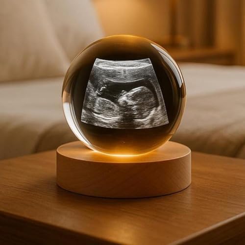 Customized 3D Ultrasound Crystal Ball with LED Light Base